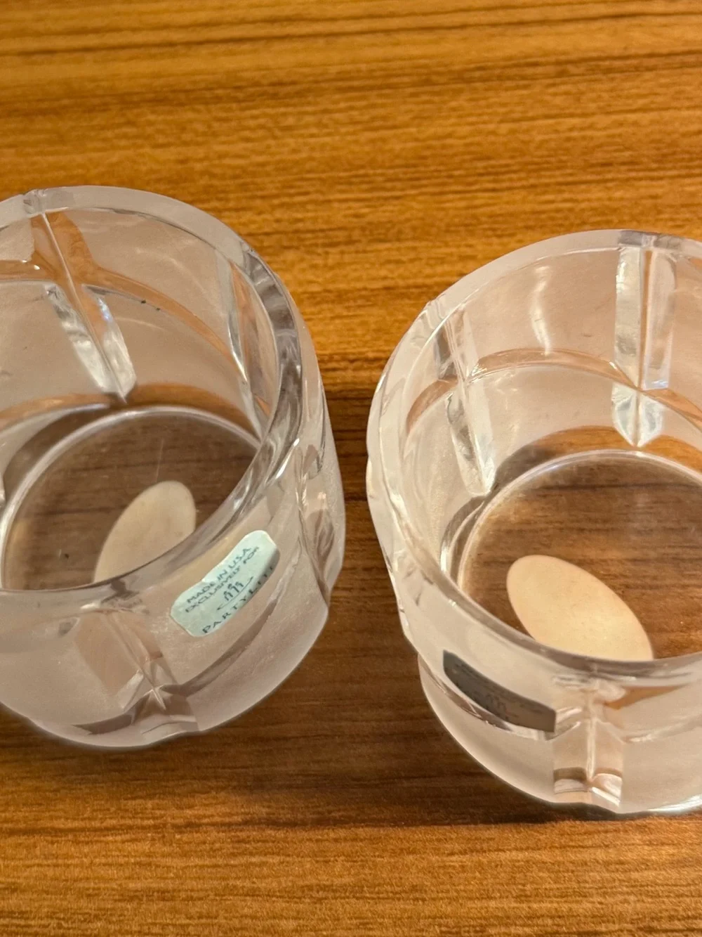 Vintage Partylite Crystal Votive Candle Holder Pair Counterpoint Frosted P0267 - Picture 4 of 9